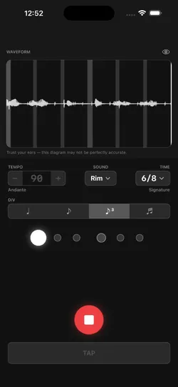 The Metronome in the Pitch Diagram app